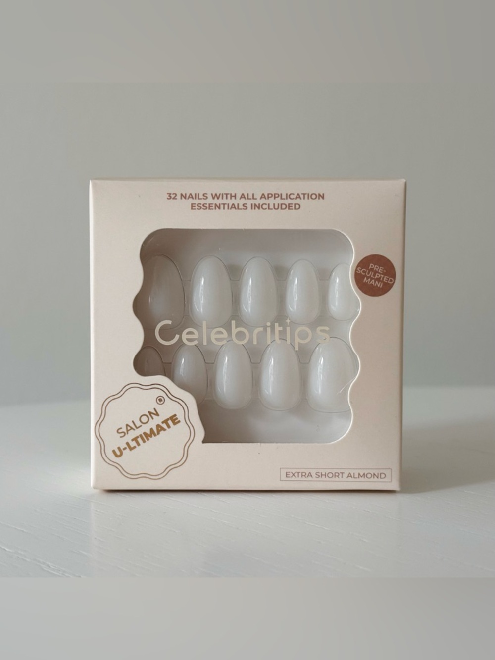 Celebritips Press-On Nails 🤍 Sheer Milk in Extra Short Almond